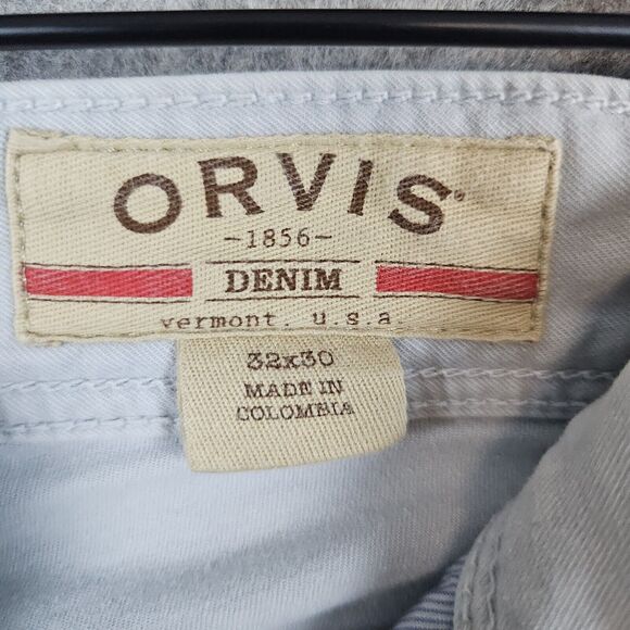 Orvis Men's Jeans Light Blue 32x30 (ACTUAL 31x28)‎ Denim Straight Leg 5-Pocket - Picture 6 of 16